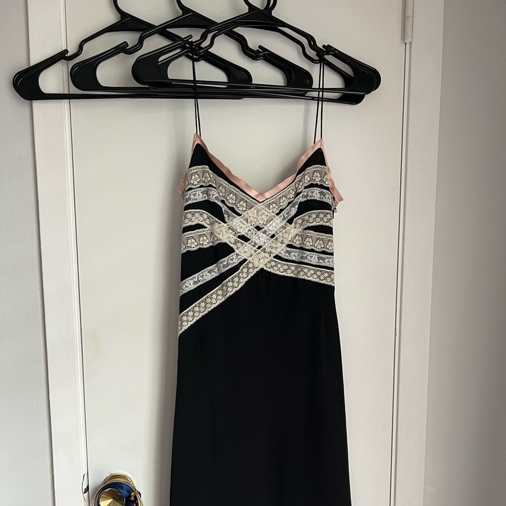 90’s Nicole Miller Collection Black Silk Dress